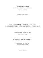 Luận văn thạc sĩ Toán học: Phân tích phổ toán tử Laplace đẳng biến trên nửa mặt phẳng Poincaré