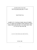 Luận án tiến sĩ Khoa học môi trường: Nghiên cứu và đánh giá hiện trạng ô nhiễm của các hợp chất hydrocacbon thơm đa vòng (PAHs) trong bụi đô thị và tác động độc tính của nó lên thụ thể ahR