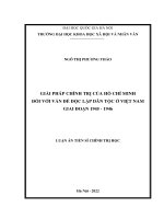 Luận án tiến sĩ Chính trị học: Giải pháp chính trị của Hồ Chí Minh đối với vấn đề độc lập dân tộc ở Việt Nam giai đoạn 1945 - 1946