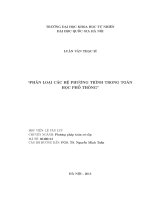 Luận văn thạc sĩ Toán học: Phân loại các hệ phương trình trong toán học phổ thông