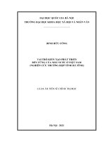 Luận án tiến sĩ Chính trị học: Vai trò kiến tạo phát triển bền vững của nhà nước ở Việt Nam (nghiên cứu trường hợp tỉnh Hà Tĩnh)