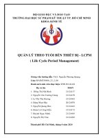 QUẢN LÝ THEO TUỔI BỀN THIẾT BỊ - LCPM ( Life Cycle Period Management)