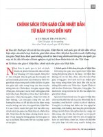 143 CHÍNH SÁCH TỒN GIÁO CỦA NHẬT BẢN TỪ NĂM 1945 ĐẾN NAY