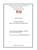 XÂY DỰNG WEBSITE QUẢN LÝ CỬA HÀNG GIÀY THỜI TRANG