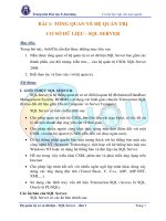 Bài giảng hệ quản trị csdl   it10   Đại học mở hà nội