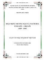 hoạt động thương mại của người hoa ở sài gòn chợ lớn