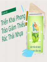 Bài giảng Chuyên Đề giảm thiểu rác thải nhựa 2024