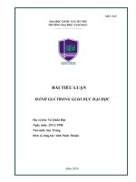 TIỂU LUẬN ĐÁNH GIÁ TRONG GIÁO DỤC ĐẠI HỌC