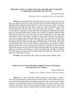 PHÁP LUẬT VỀ QUYỀN CON NGƯỜI TRONG TÌNH TRẠNG KHẨN CẤP Ở TRUNG QUỐ C VÀ NHỮNG GIÁ TRỊ THAM KHẢO CHO VIỆT NAM