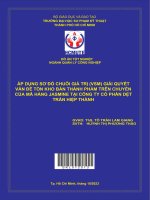 áp dụng sơ đồ chuỗi giá trị vsm giải quyết vấn đề tồn kho bán thành phẩm trên chuyền của mã hàng jasmine tại công ty cổ phần dệt trần hiệp thành