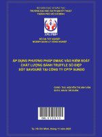 áp dụng phương pháp dmaic vào kiểm soát chất lượng bánh truffle sò điệp xốt savouré tại công ty cptp sundo