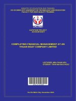 completing financial management at an thuan boat company limited
