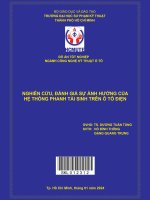 nghiên cứu đánh giá sự ảnh hưởng của hệ thống phanh tái sinh trên ô tô điện
