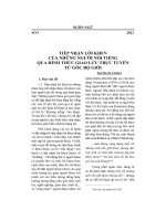 NGÔN NGỮ SỐ 5 2012 TIẾP NHẬN LỜI KHEN CỦA NHỮNG NGƯỜI NỔI TIẾNG QUA HÌNH THỨC GIAO LƯU TRỰC TUYẾN TỪ GÓC ĐỘ GIỚI