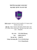 đề tài thực trạng trì hoãn trong học tập của sinh viên năm nhất trường đại học giáo dục đhqghn