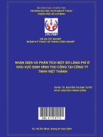 nhận diện và phân tích một số lãng phí ở khu vực định hình thủ công tại công ty tnhh việt thành