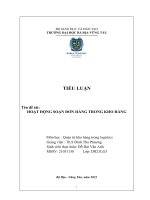 đề tài hoạt động soạn đơn hàng trong kho hàng
