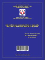 ảnh hưởng của dung môi trích ly bazo đến tính chất của protein sericin từ kén tằm