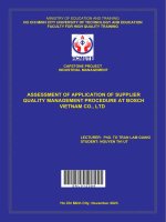 assessment of application of supplier quality management procedure at bosch vietnam co ltd