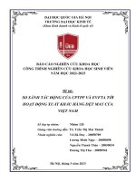 so sánh tác động của cptpp và evfta tới hoạt động xuất khẩu hàng dệt may của việt nam