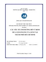 đề tài các yếu tổ ảnh hưởng đến ý định mua sắm online của genz tại thành phố hồ chí minh