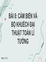bài 8 cảm biến và bộ khuếch đại thuật toán lí tưởng