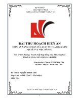 bài thu hoạch diễn án môn kỹ năng cơ bản của luật sư tham gia giải quyết vụ việc dân sự