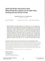 XANH HÓA ĐỂ GIỮ CHÂN KHÁCH HÀNG: BẰNG CHỨNG THỰC NGHIỆM TẠI CÁC NGÂN HÀNG THƯƠNG MẠI TRÊN ĐỊA BÀN HÀ NỘI