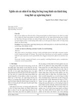 NGHIÊN CỨU CÁC NHÂN TỐ TÁC ĐỘNG LÊN LÒNG TRUNG THÀNH CỦA KHÁCH HÀNG TRONG LĨNH VỰC NGÂN HÀNG BÁN LẺ