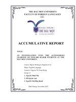 an investigation into the autonomous learning of english major students at thu dau mot university