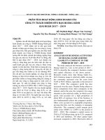 PHÂN TÍCH HOẠT ĐỘNG KINH DOANH CỦA CÔNG TY TNHH HOÀNG OÁNH GIAI ĐOẠN 2017 – 2019