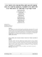 CÁC NHÂN TỐ ẢNH HƯỞNG ĐẾN QUYẾT ĐỊNH ĐẦU TƯ CHỨNG KHOÁN: NGHIÊN CỨU ĐỐI VỚI CÁC NHÀ ĐẦU TƯ THẾ HỆ Z TẠI VIỆT NAM