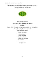 BÁO CÁO ĐỒ ÁN MÔN PHÂN TÍCH THIẾT KẾ HỆ THỐNG ĐỀ TÀI  PHÂN TÍCH VÀ THIẾT KẾ HỆ THỐNG QUẢN LÝ KHO HÀNG