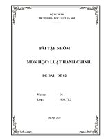 BÀI TẬP NHÓM MÔN HỌC LUẬT HÀNH CHÍNH