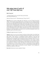 HỘI NHẬP KINH TẾ QUỐC TẾ CỦA VIỆT NAM HIỆN NAY