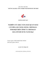 nghiên cứu khả năng bảo quản xoài cát hòa lộc bằng màng chitosan tinh bột biến tính và chitosan gelatin bổ sung nano bạc