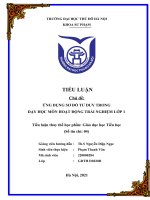 Sử dụng sơ đồ tư duy trong dạy học Hoạt động trải nghiệm cho Học sinh lớp 1