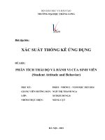 xác suất thống kê ứng dụng dữ liệu phân tích thái độ và hành vi của sinh viên student attitude and behavior