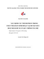 xác định các thành phần trong chất thải rắn sinh hoạt tại huyện đức huệ nhằm đề xuất quy trình tái chế