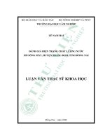 đánh giá hiện trạng chất lượng nước hồ sông mây huyện trảng bom tỉnh đồng nai