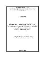Luận án tiến sĩ Triết học: Vai trò của nhà nước trong việc giảm thiểu sự phân cực giàu - nghèo ở Việt Nam hiên nay