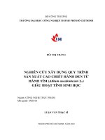 nghiên cứu xây dựng quy trình sản xuất cao chiết hành đen từ hành tím allium ascalonicum l giàu hoạt tính sinh học