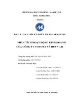 Tiểu luận cuối kì môn phân tích Marketing