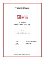 DỰ ÁN NHÓM MÔN HỌC TIẾP THỊ CĂN BẢN Đề tài DOANH NGHIỆP HOÀ PHÁT