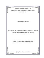 XÂY DỰNG HỆ THỐNG CÂU HỎI CHO TRẺ 5 - 6 TUỔI KHÁM PHÁ MÔI TRƯỜNG TỰ NHIÊN