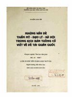 Luận án phó tiến sĩ Ngữ văn: Những vấn đề thẩm mỹ - đạo lí - xã hội trong kịch bản tuồng cổ viết về đề tài quận quốc
