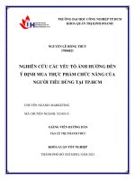 nghiên cứu các yếu tố ảnh hưởng đến ý định mua thực phẩm chức năng của người tiêu dùng tại thành phố hồ chí minh