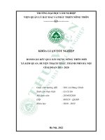 đánh giá kết quả xây dựng nông thôn mới xã kim quan huyện thạch thất thành phố hà nội giai đoạn 2011 2020