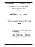 hoàn thiện kế toán nợ phải thu tại công ty tnhh kỹ thuật công nghệ dskh