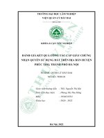 đánh giá kết quả công tác cấp giấy chứng nhận quyền sử dụng đất trên địa bàn huyện phúc thọ thành phố hà nội